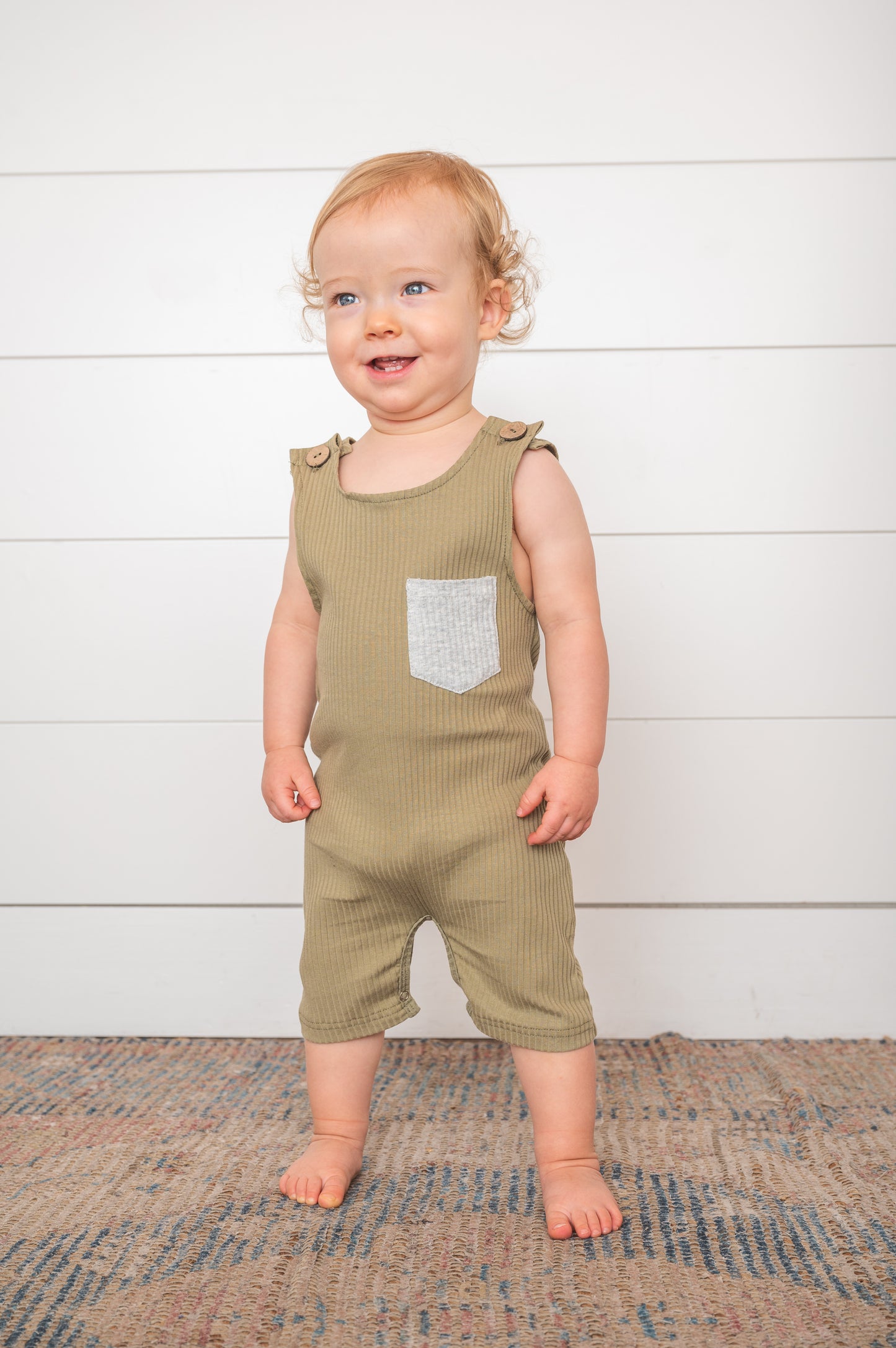Olive Pocket Romper