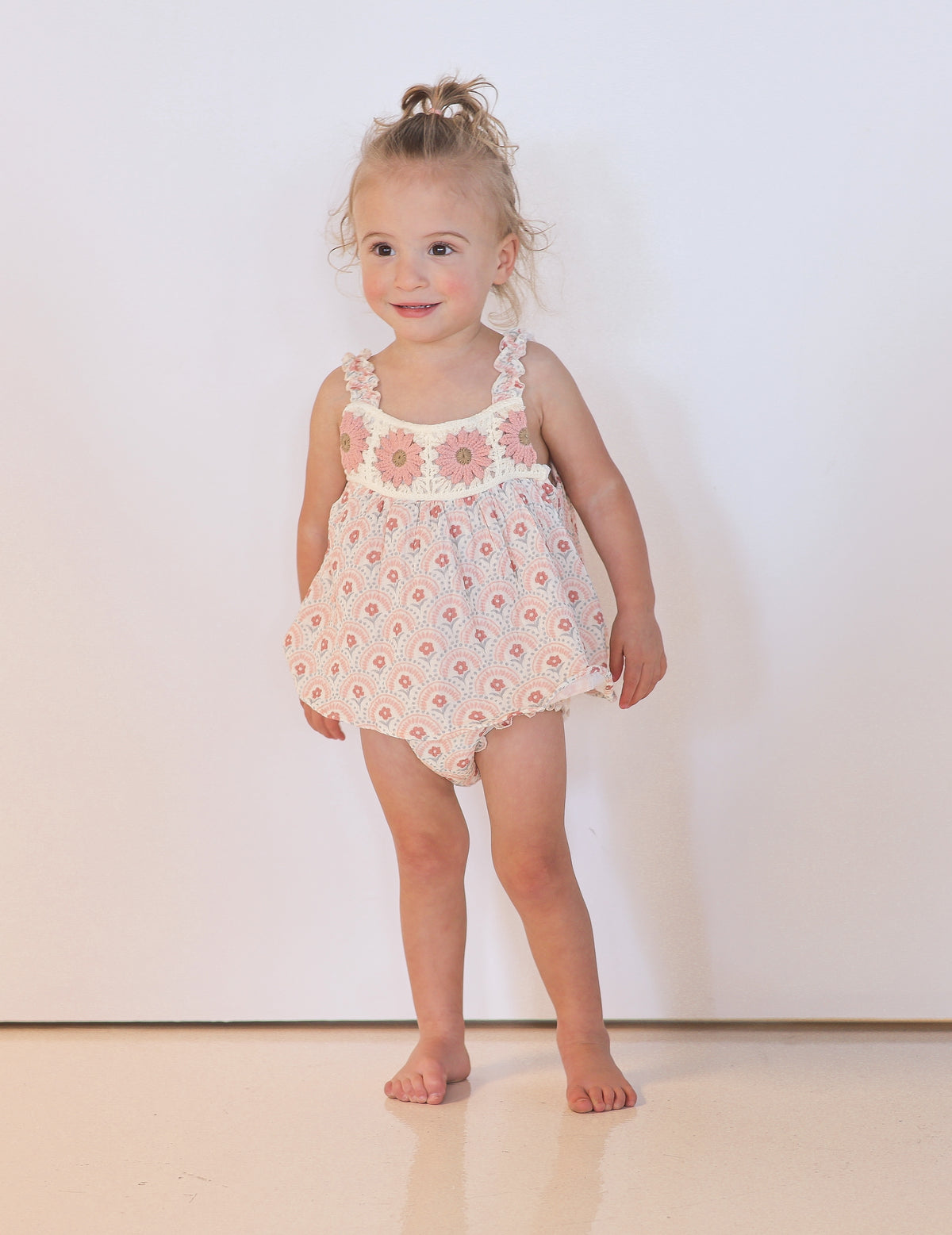 Crochet Meadow Romper Dress