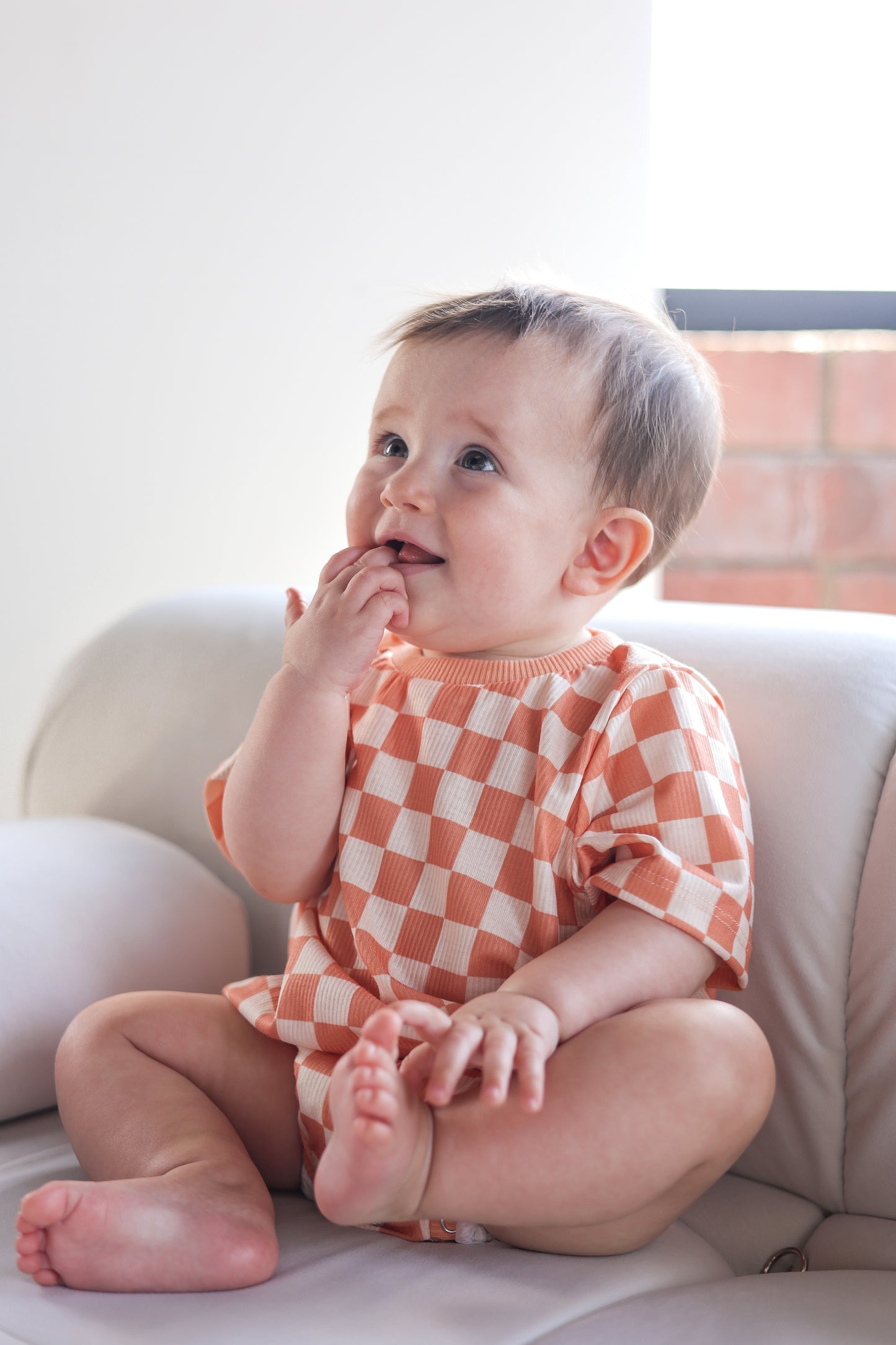 Retro Check Romper