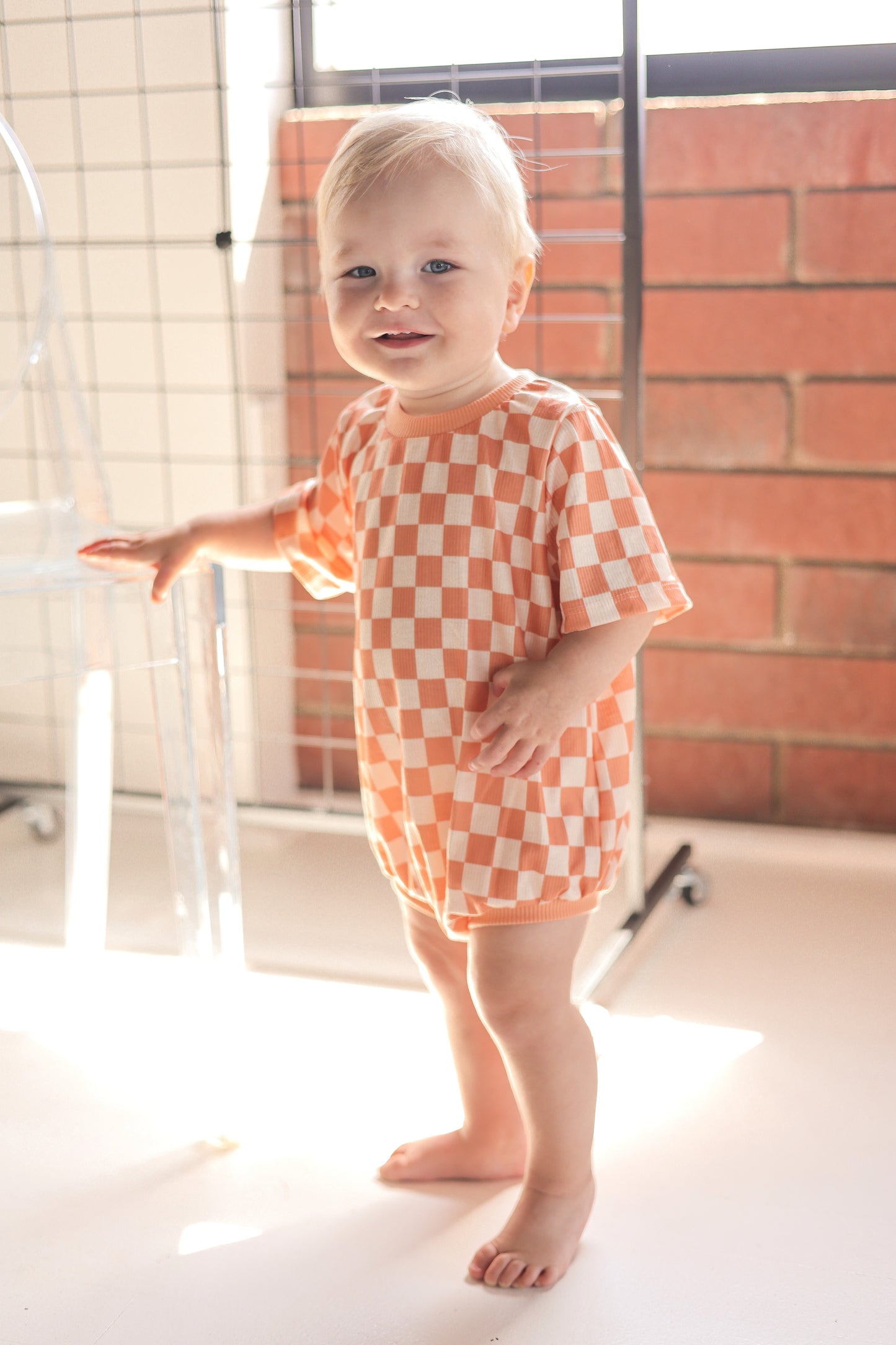 Retro Check Romper