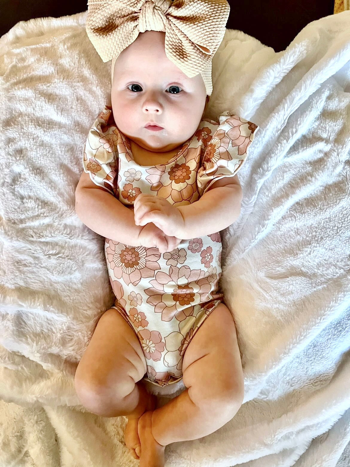 Retro Flower Short Sleeve Bodysuit
