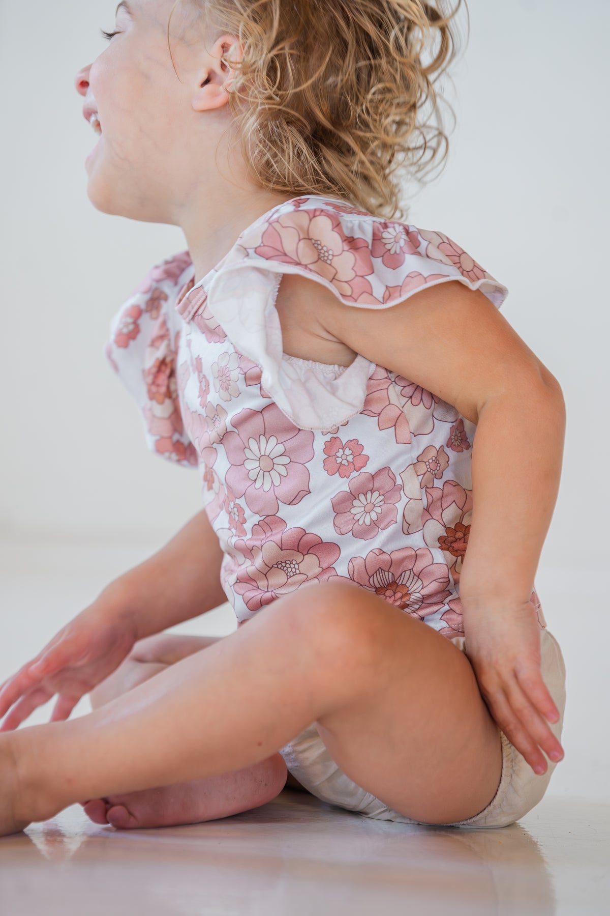 Retro Flower Flutter Sleeve Shirt