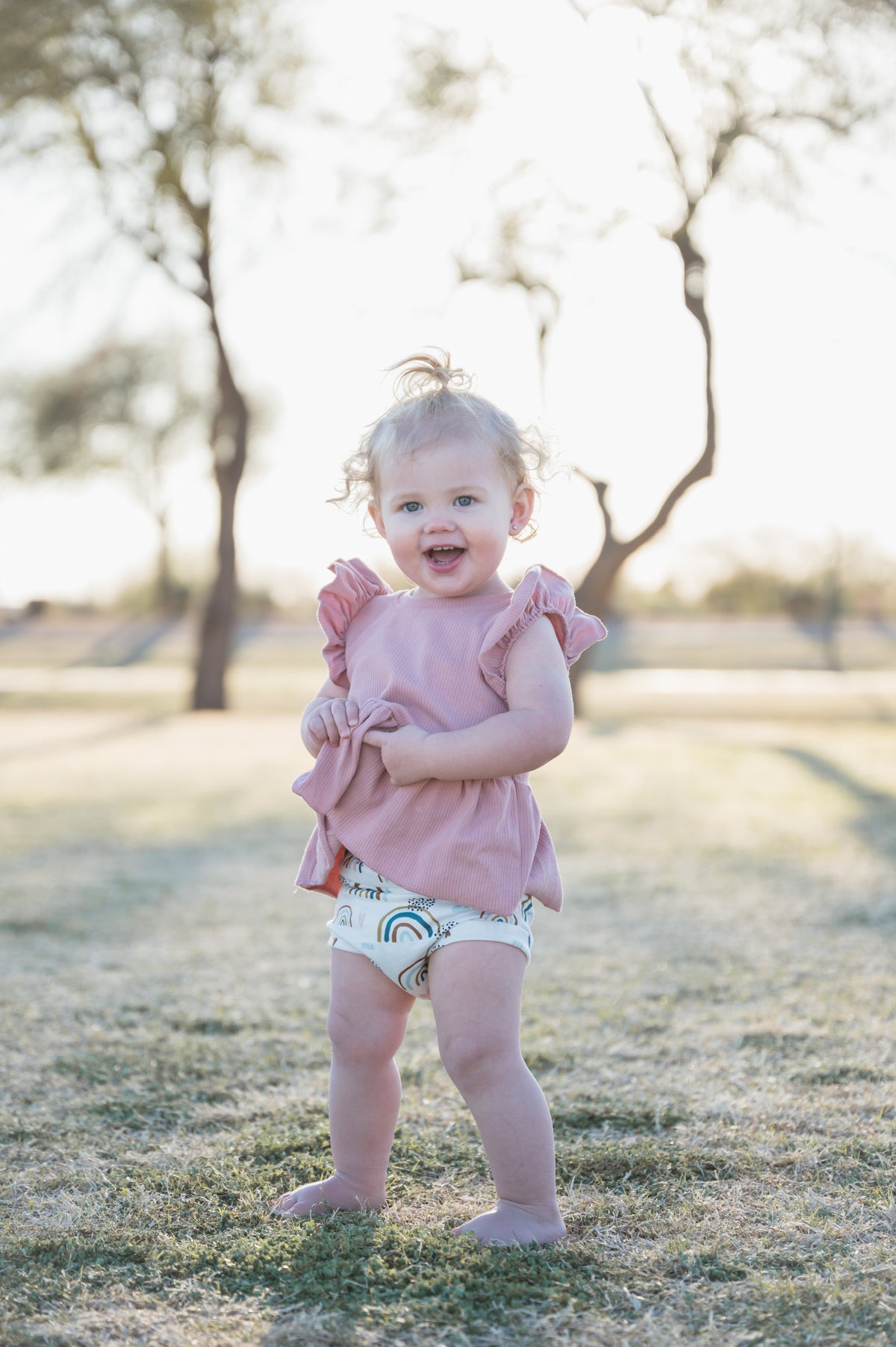 Pink Flutter Sleeve Top