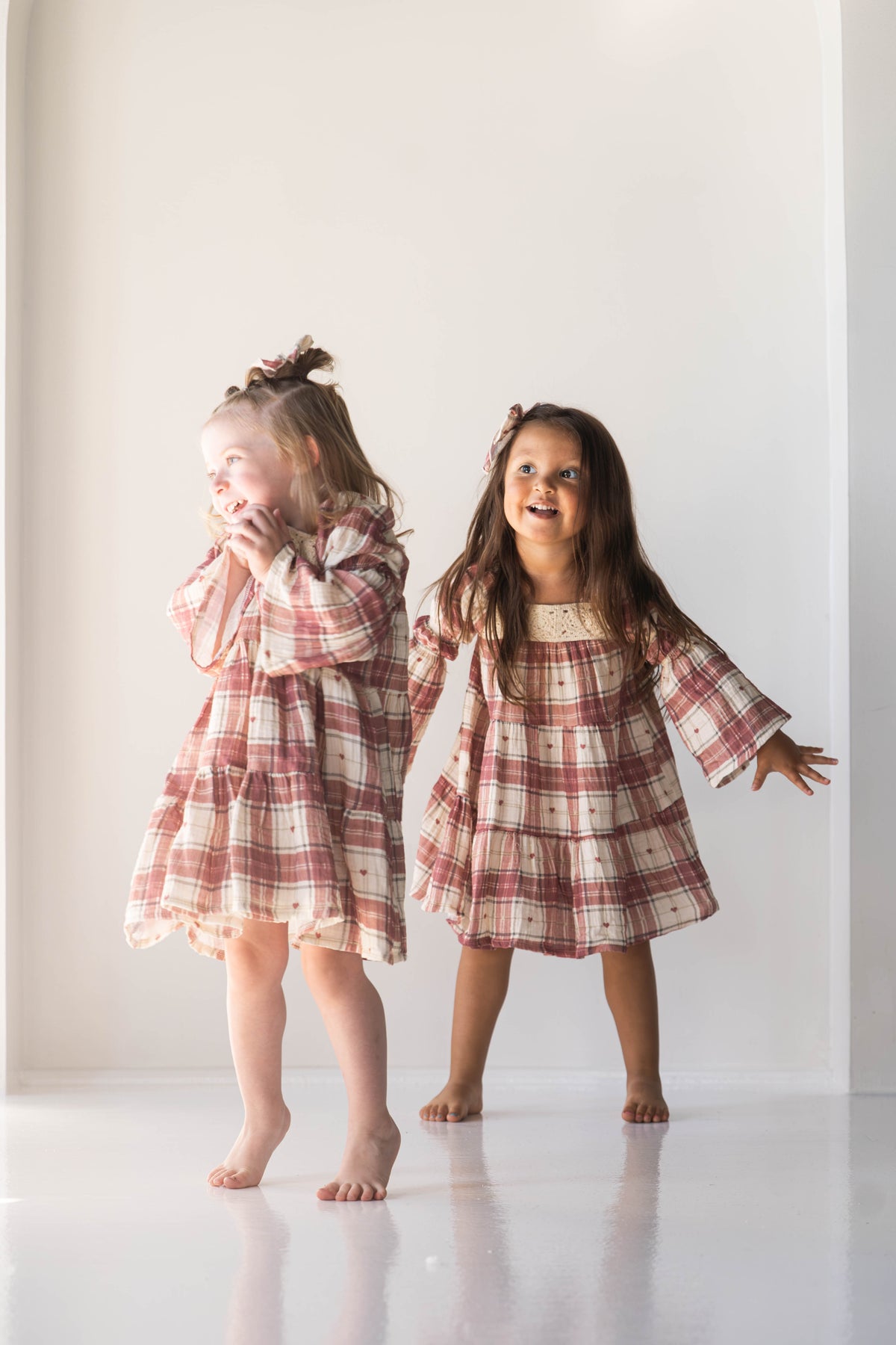Merry Little Heart Dress with Bow Clip