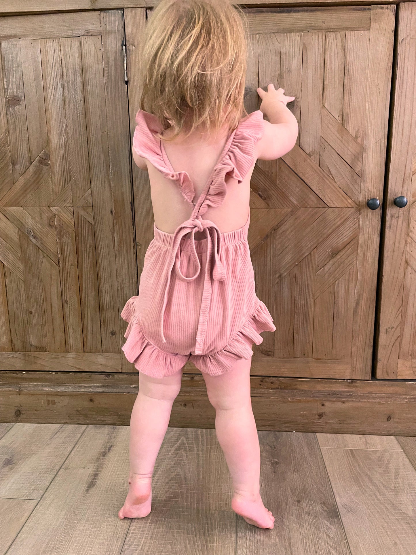 Mauve Ruffle Romper