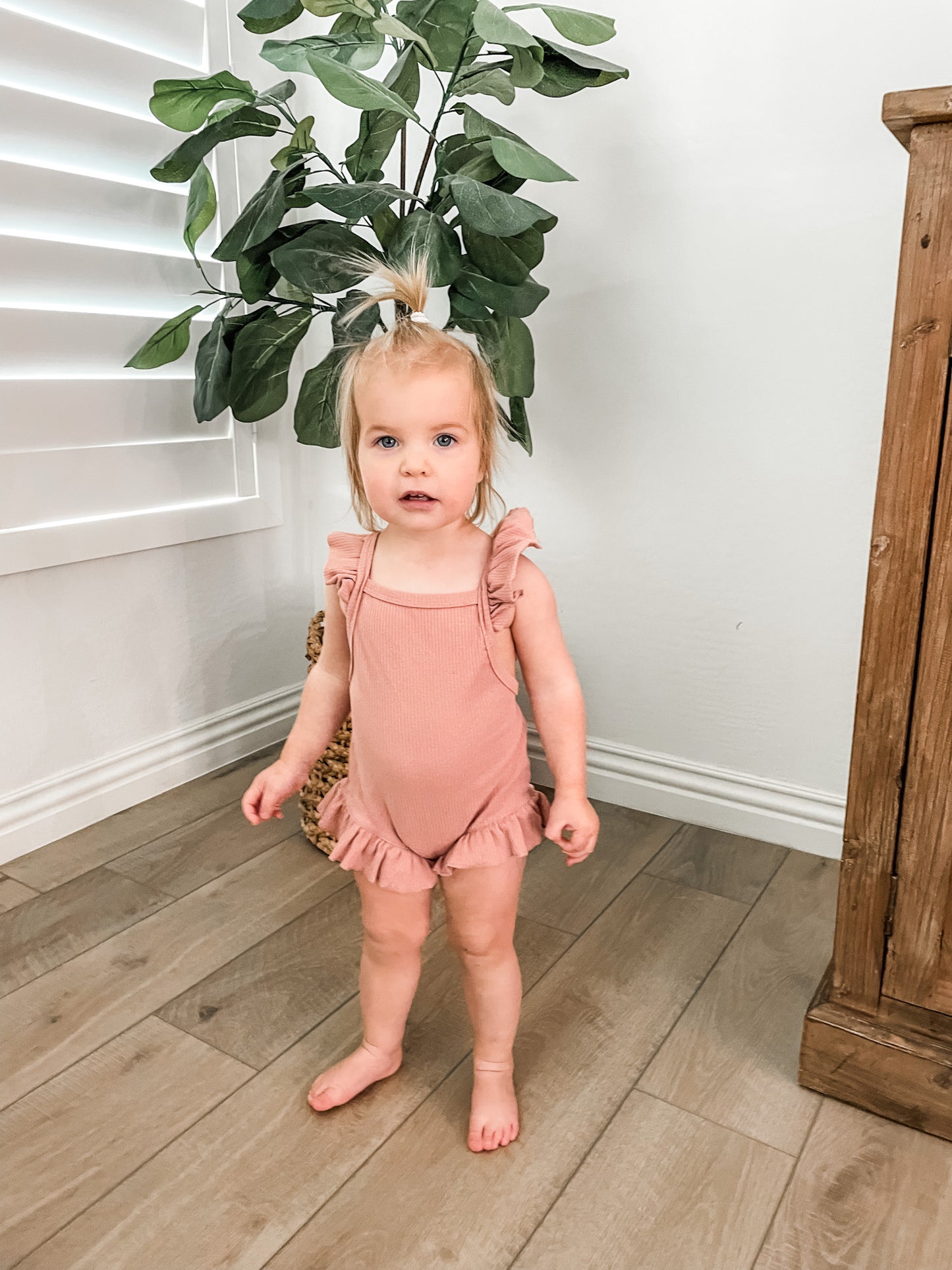 Mauve Ruffle Romper