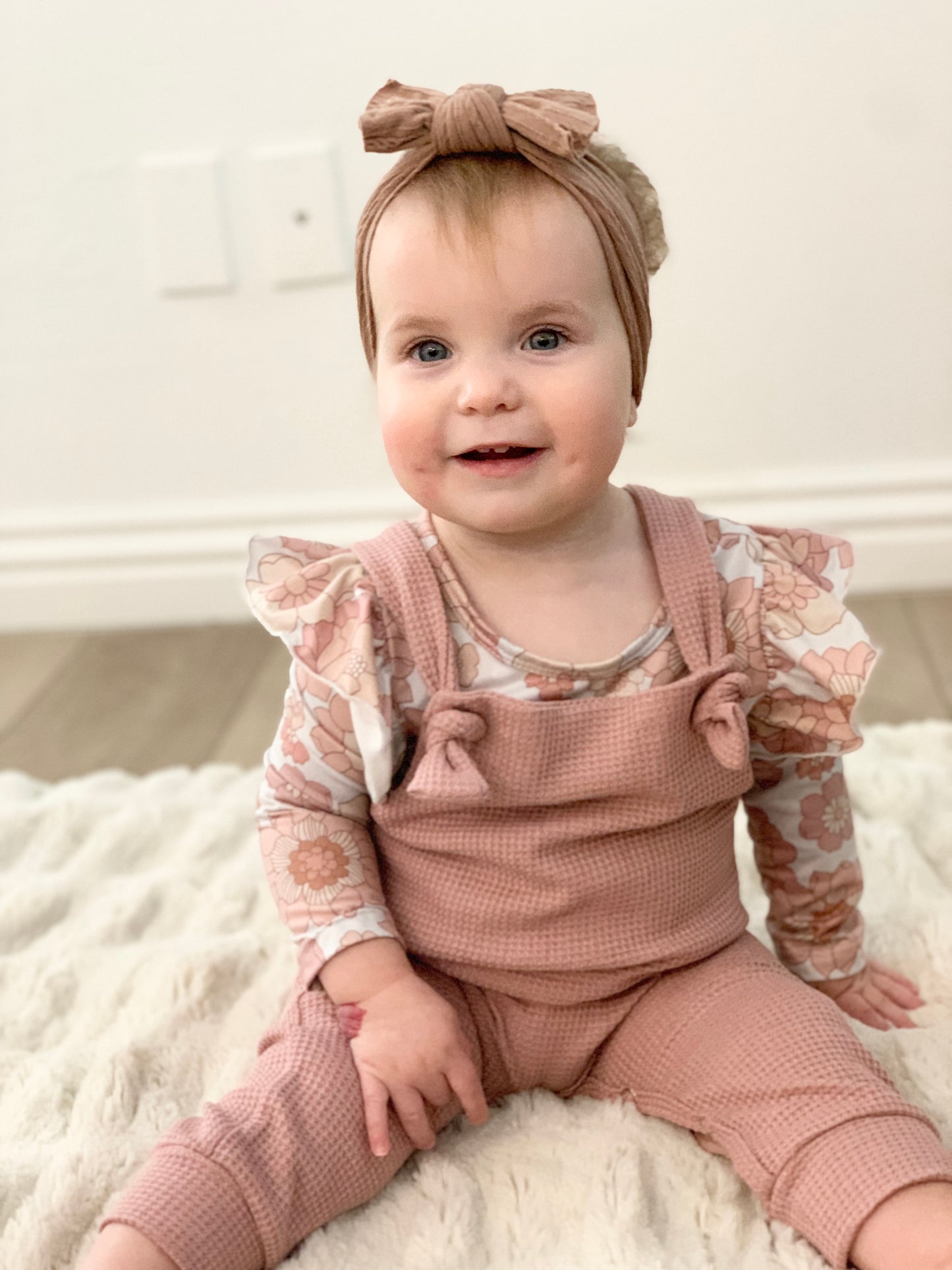 Retro Flower Long Sleeve Bodysuit