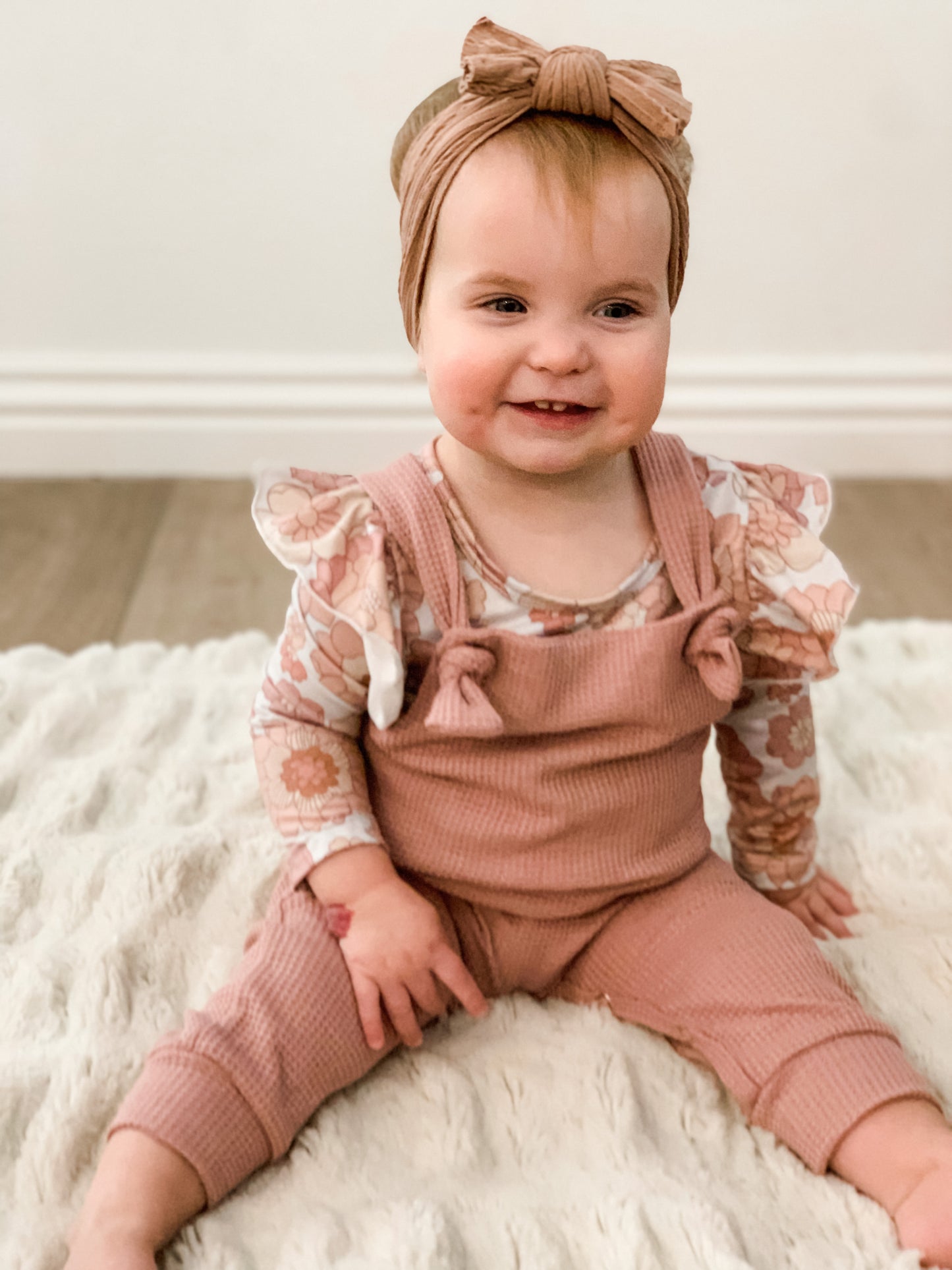 Retro Flower Long Sleeve Bodysuit