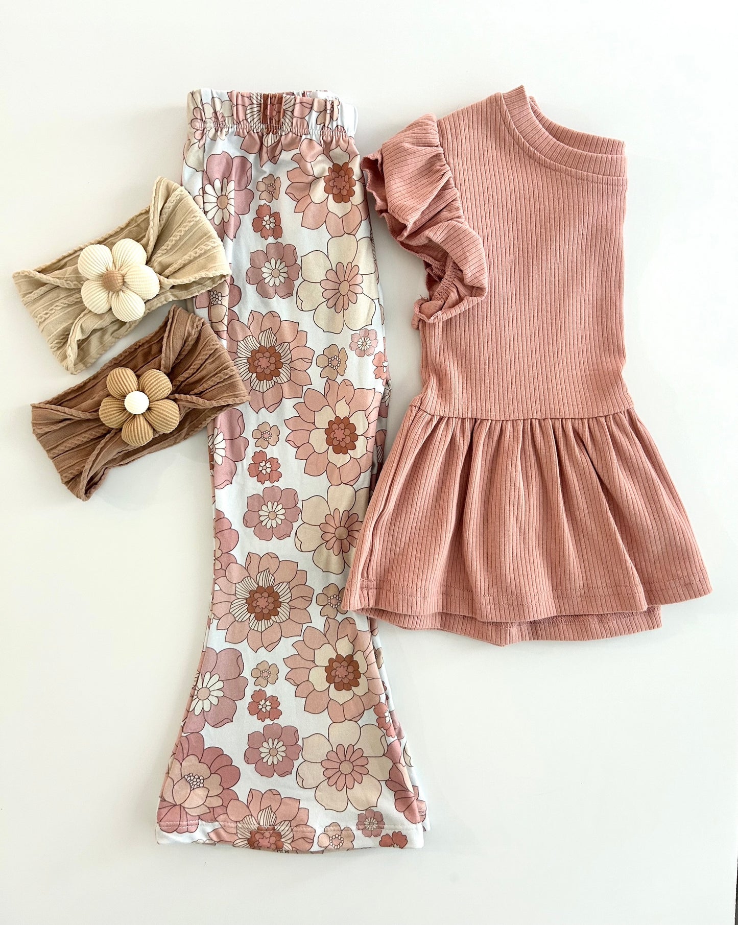 Beige Daisy Bow Headband