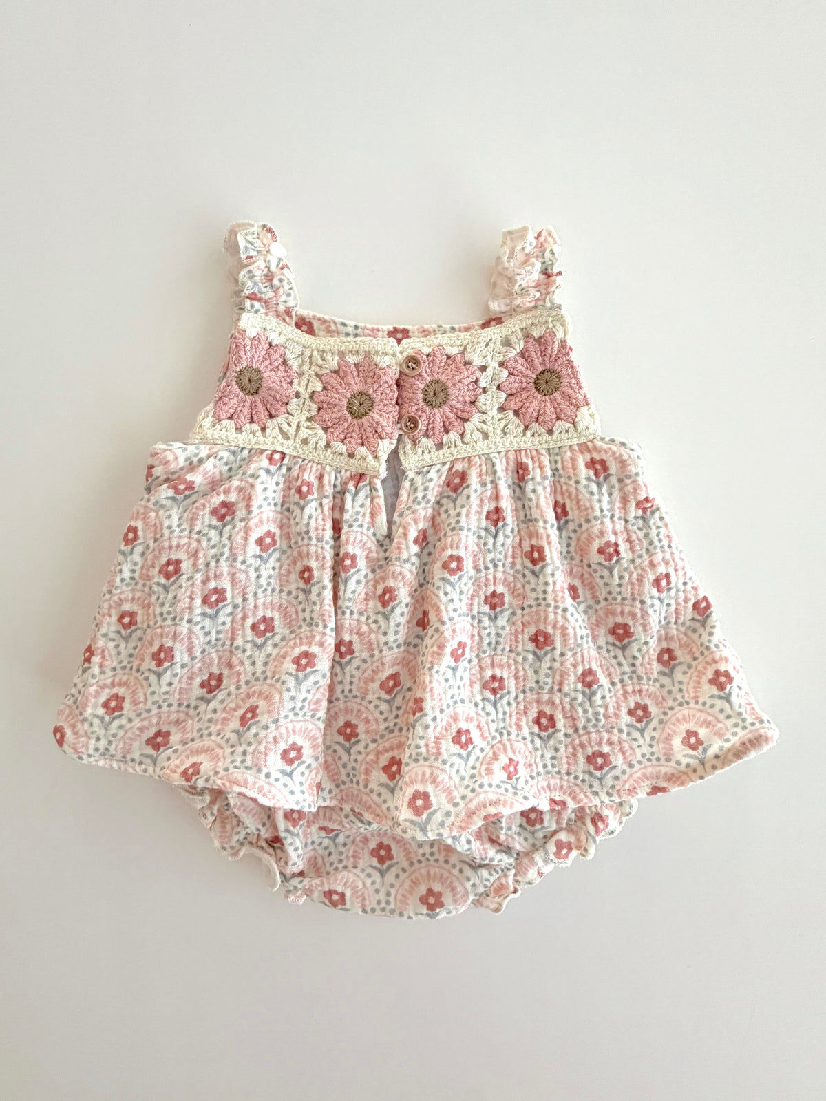 Crochet Meadow Romper Dress