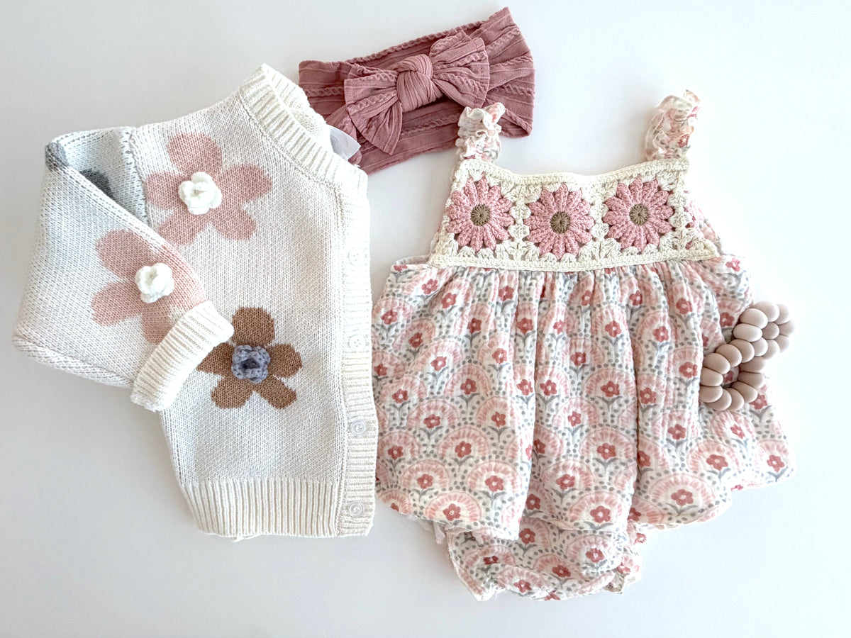 Crochet Meadow Romper Dress