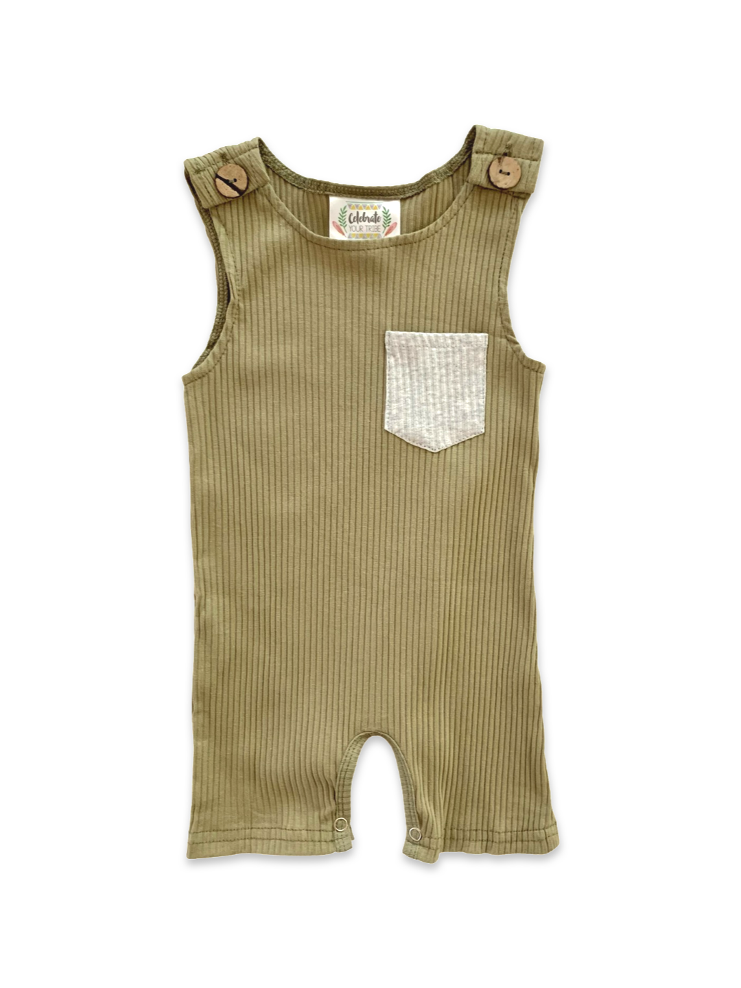 Olive Pocket Romper