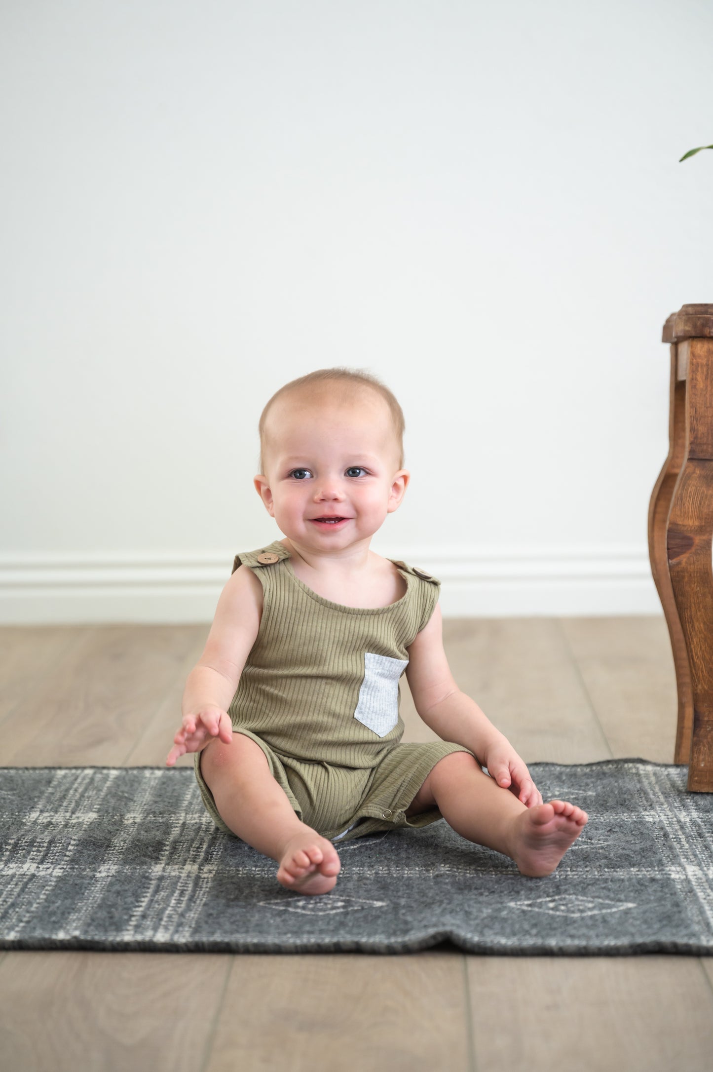 Olive Pocket Romper