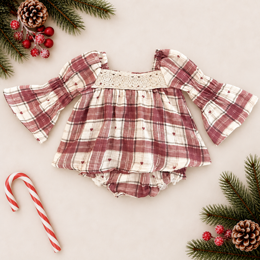 Merry Little Heart Romper Dress