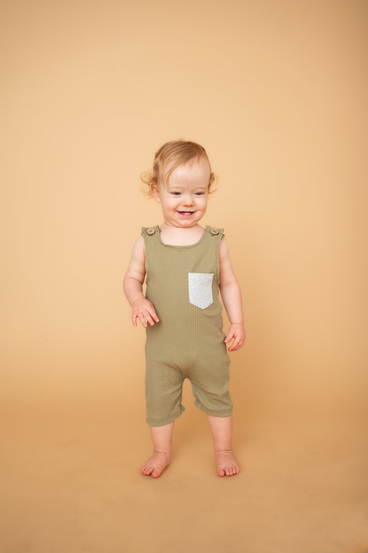 Olive Pocket Romper