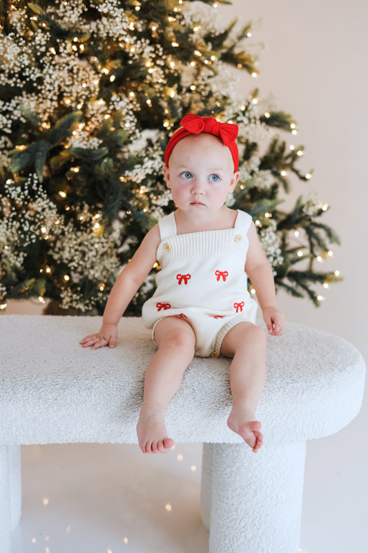 Red Bow Romper