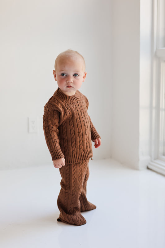 Cocoa Cable Knit Set
