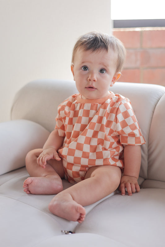 Retro Check Romper