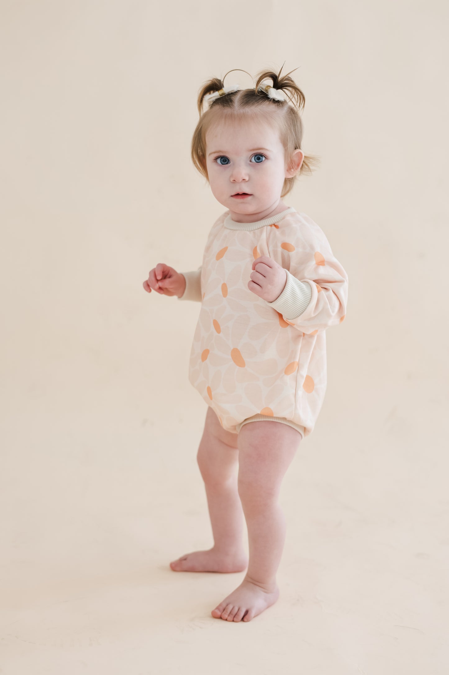 Wavy Petal Long Sleeve Romper