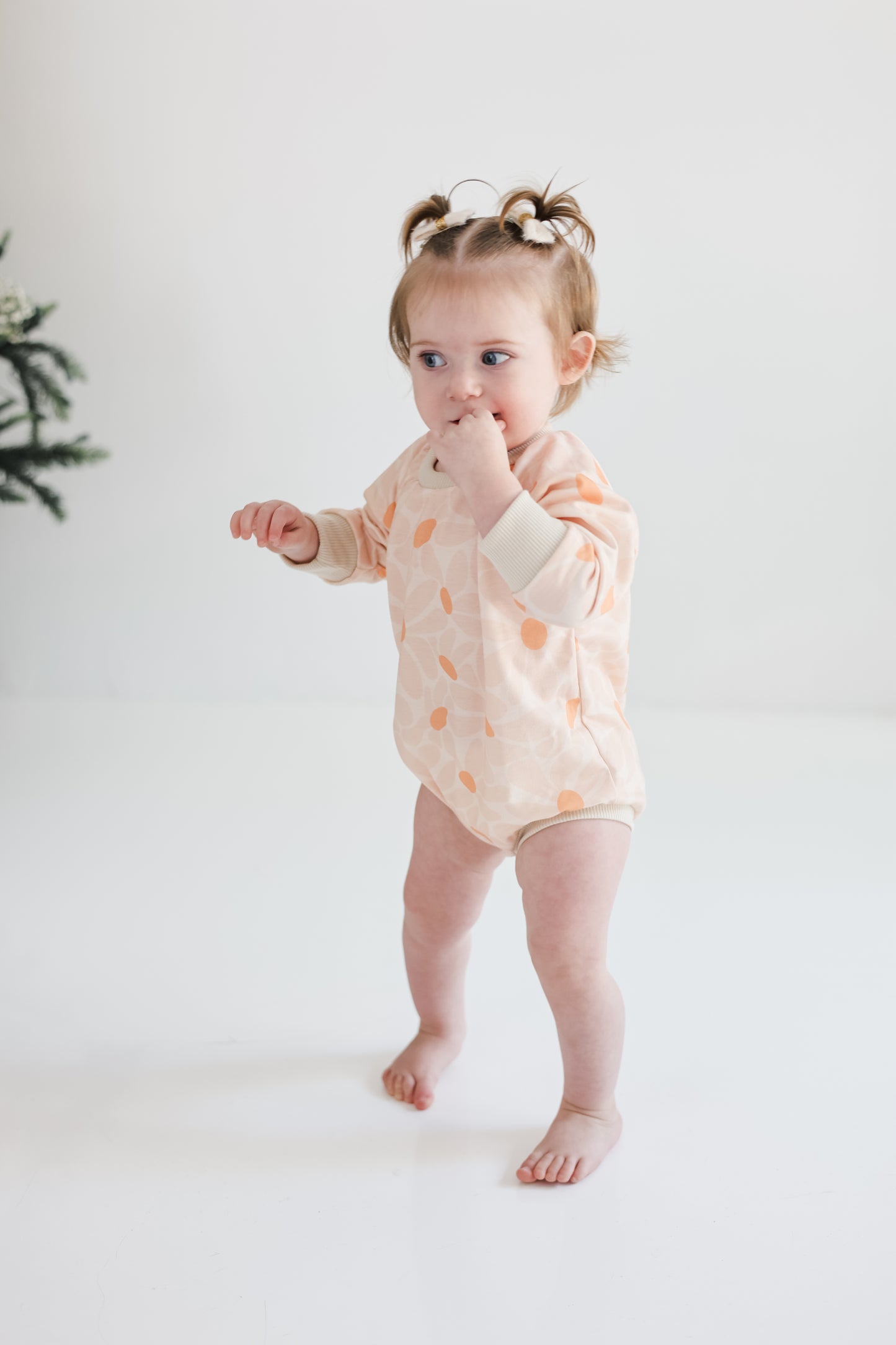 Wavy Petal Long Sleeve Romper