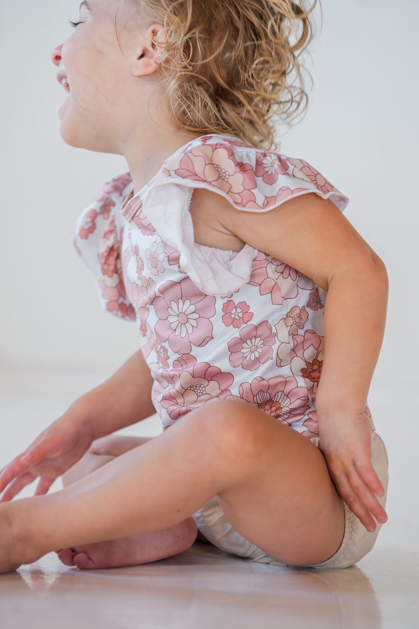 Retro Flower Flutter Sleeve Shirt