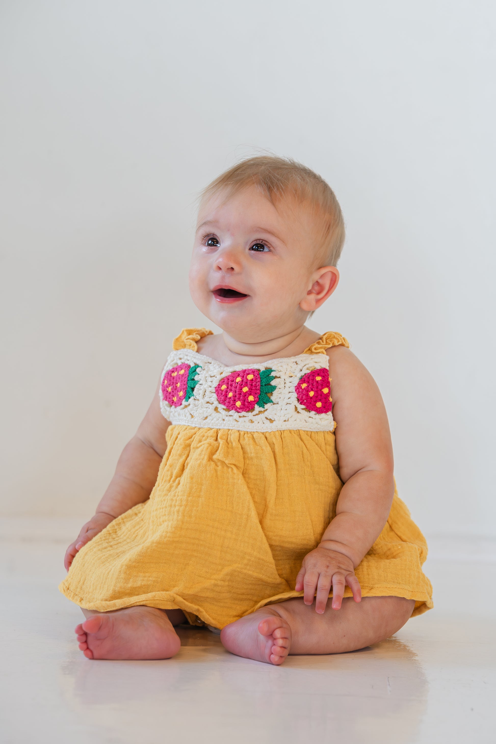 Crochet Berry Romper Dress