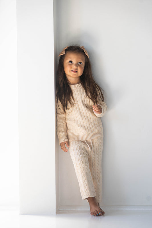 Ivory Cable Knit Set