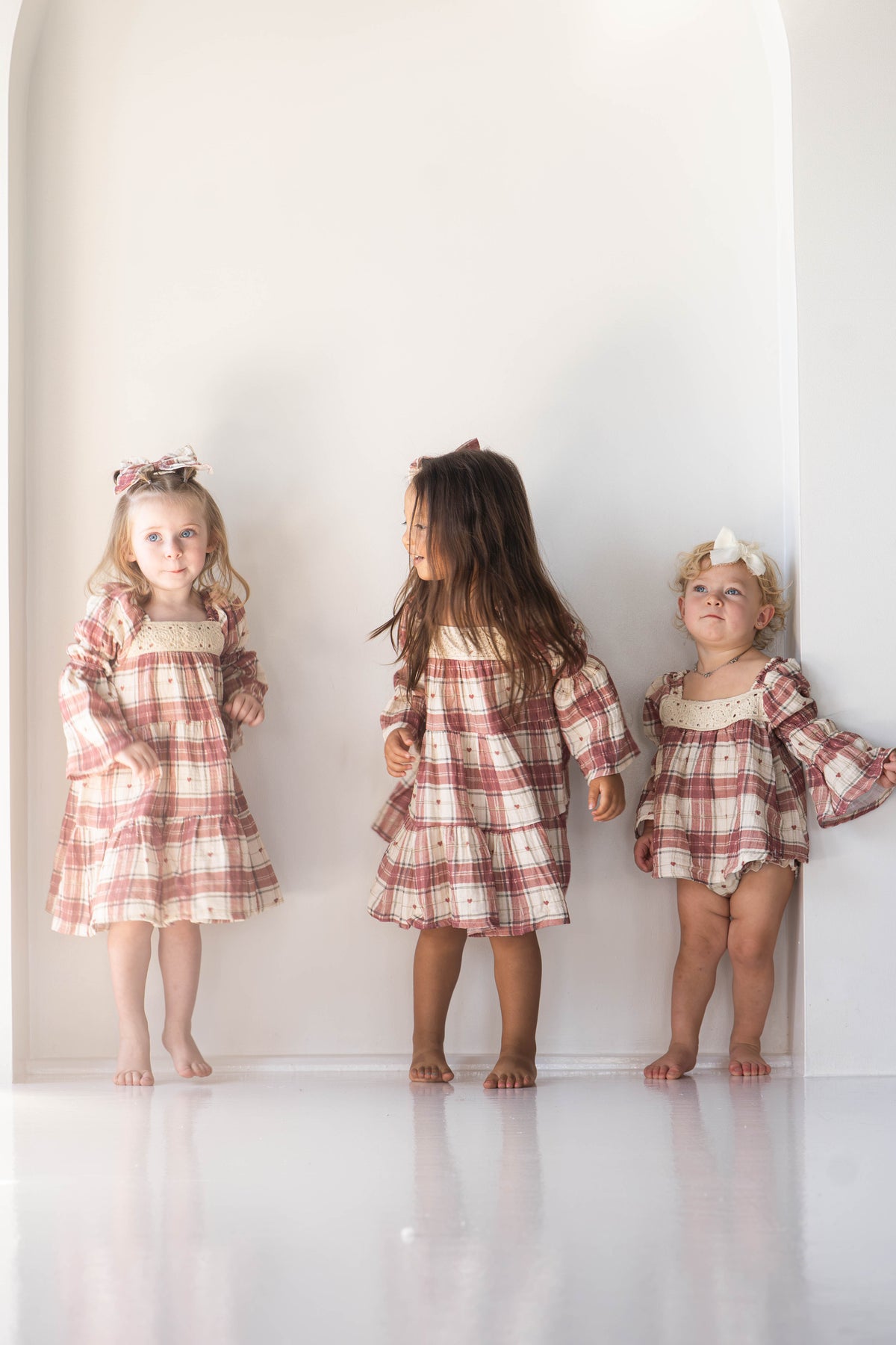 Merry Little Heart Dress with Bow Clip