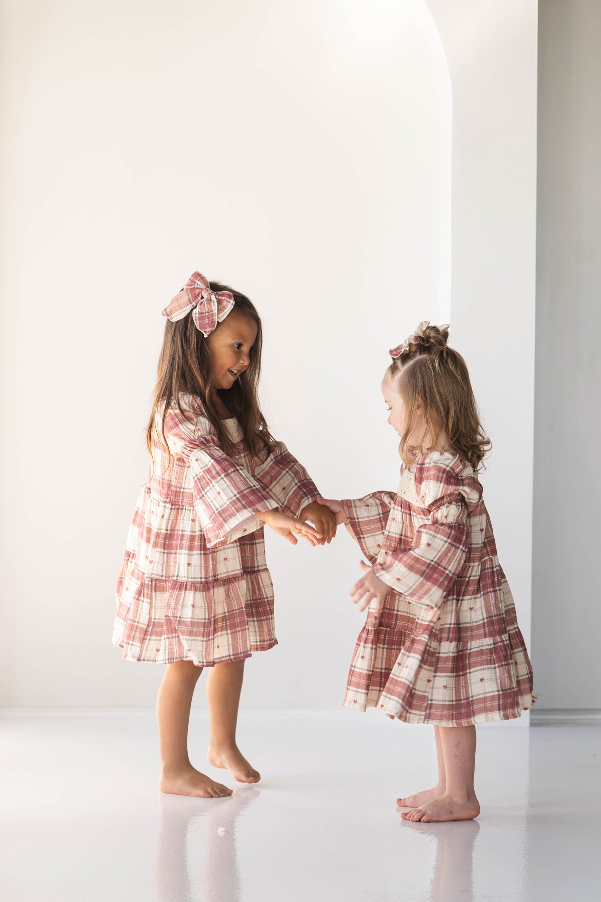 Merry Little Heart Dress with Bow Clip