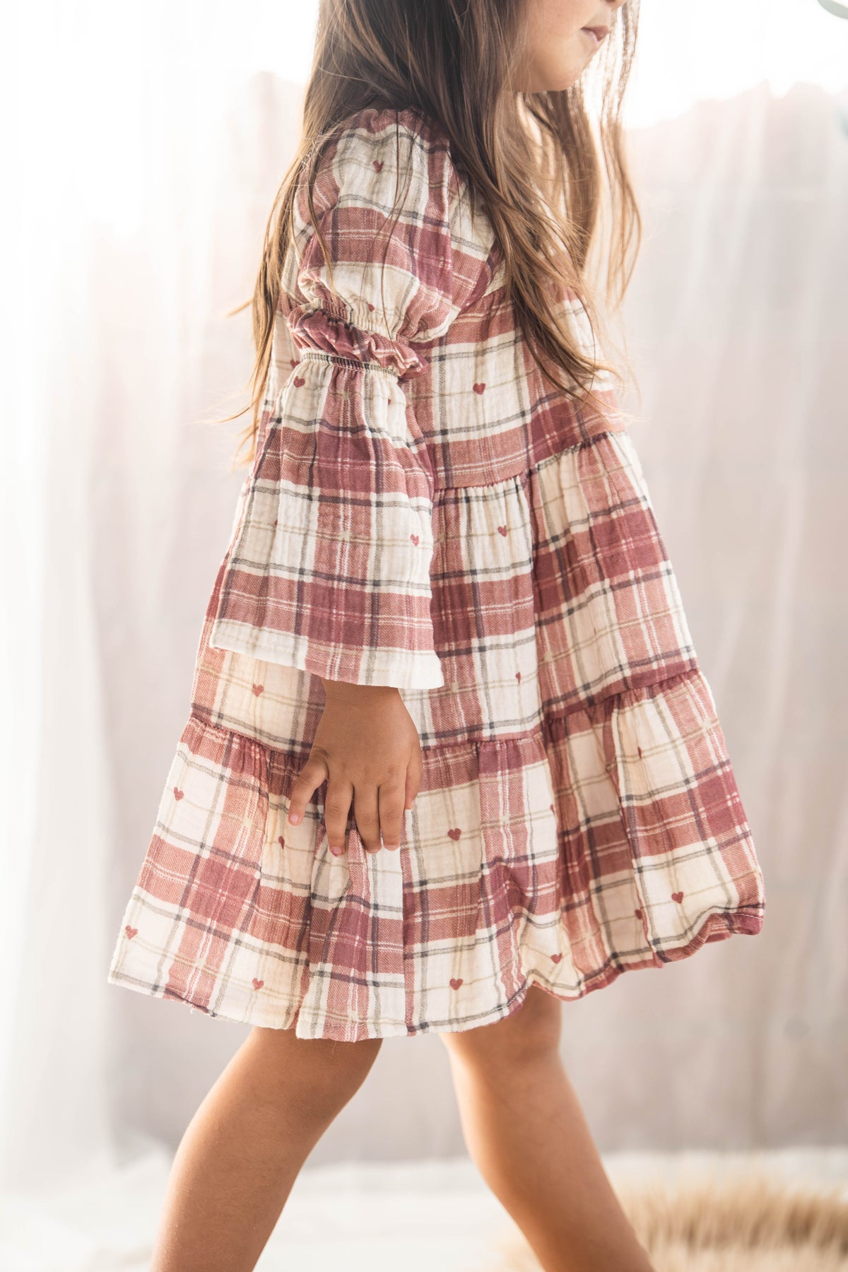 Merry Little Heart Dress with Bow Clip