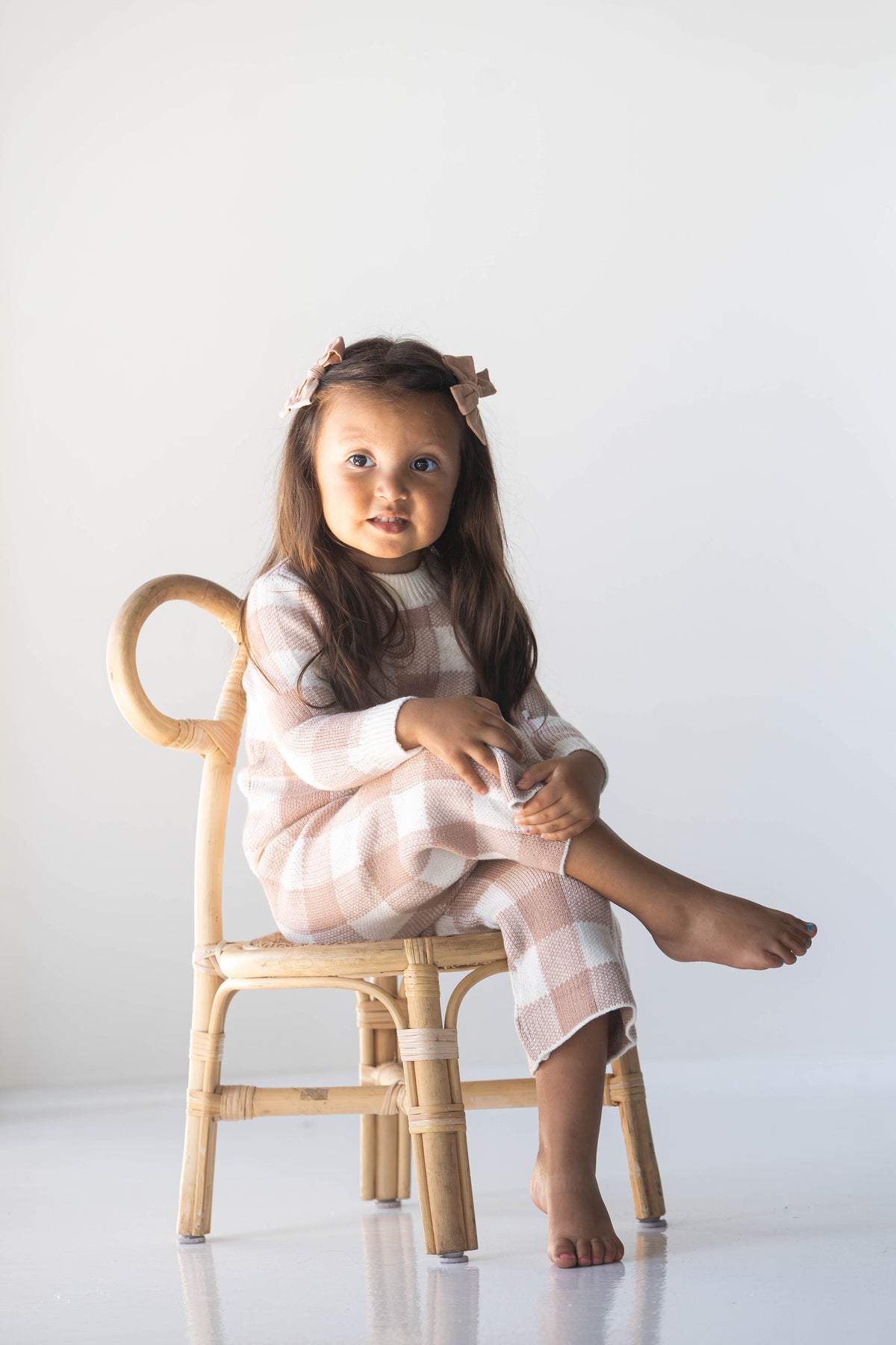 Blush Gingham Knit Set