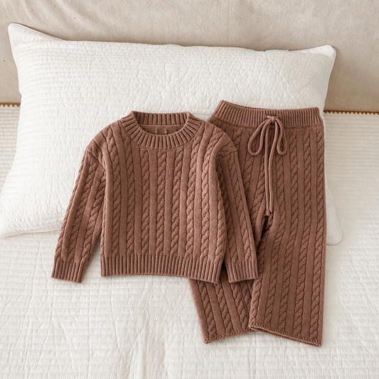 Cocoa Cable Knit Set