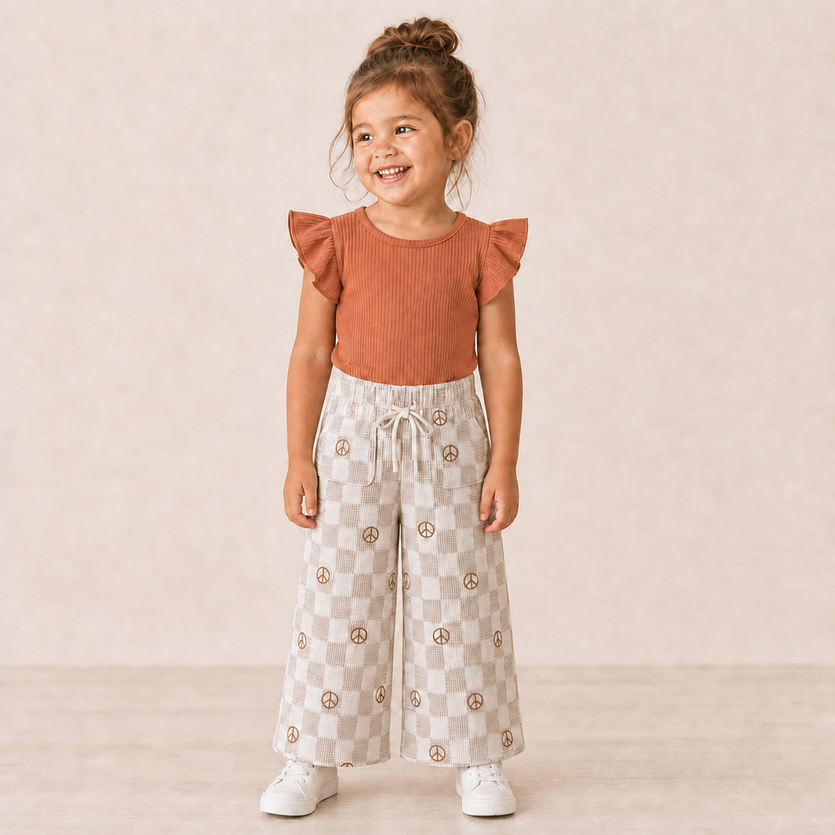 Terracotta Flutter Sleeve Top