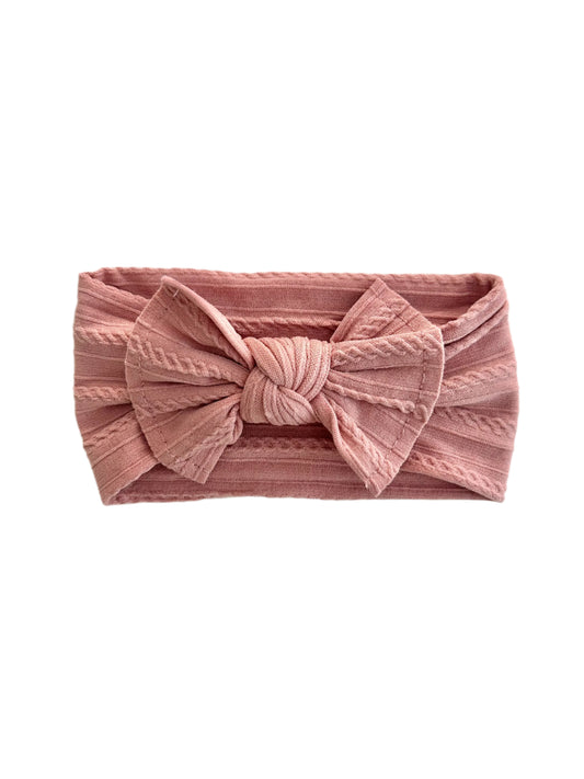 Dusty Pink Bow Headband