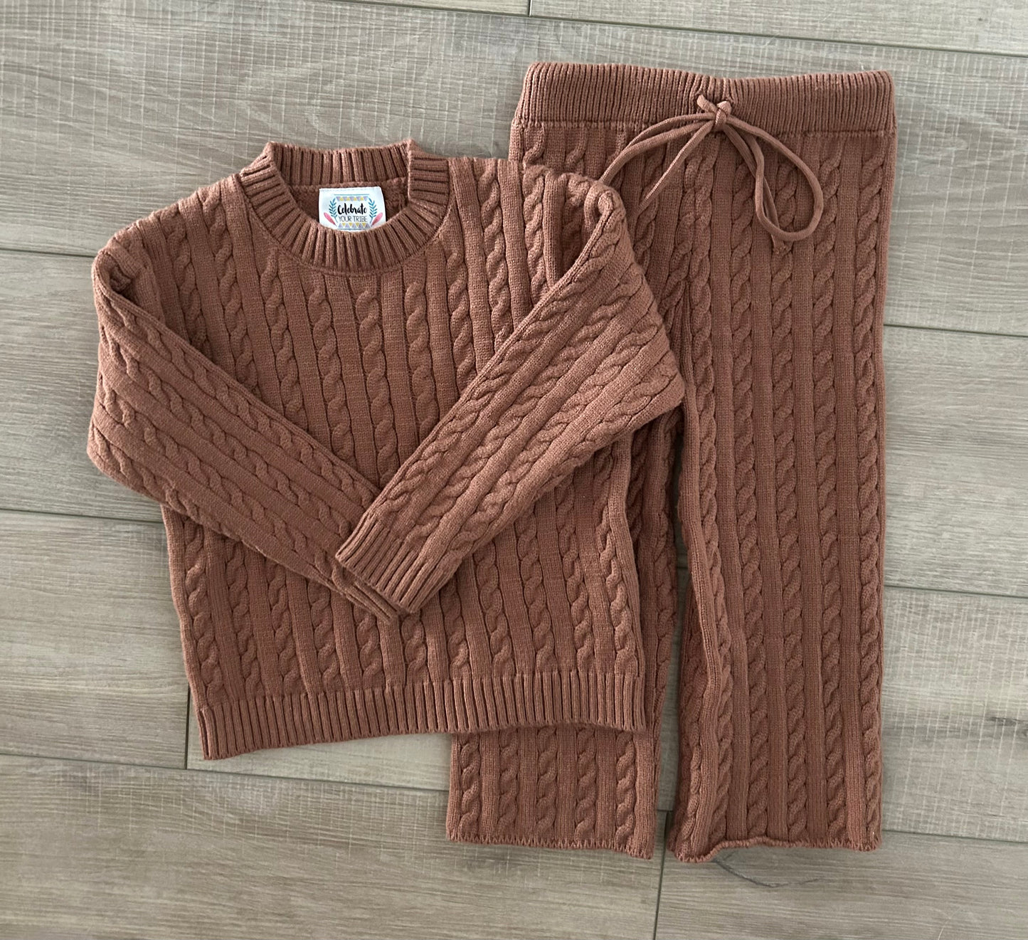 Cocoa Cable Knit Set