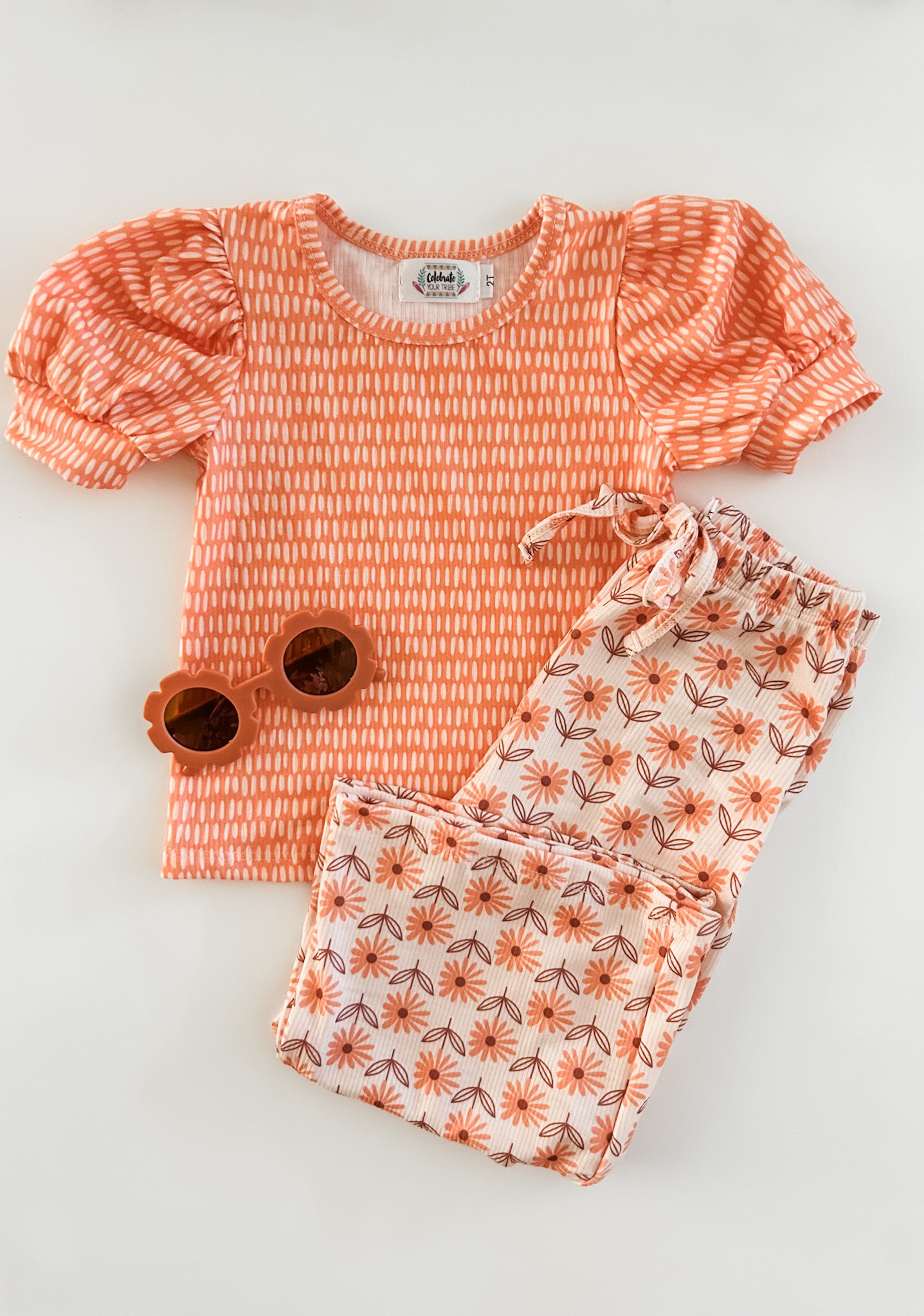 Coral Puff Sleeve Top