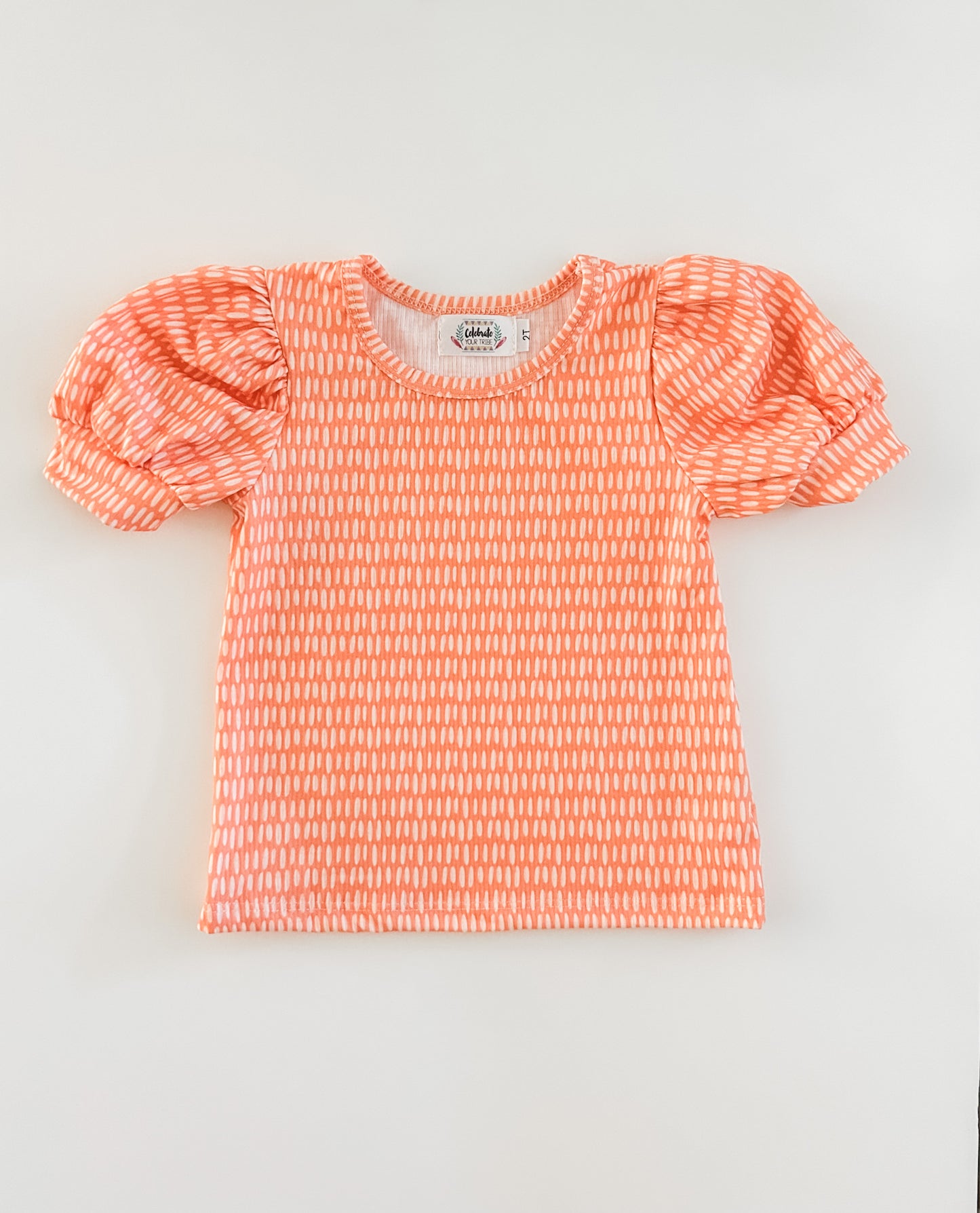 Coral Puff Sleeve Top