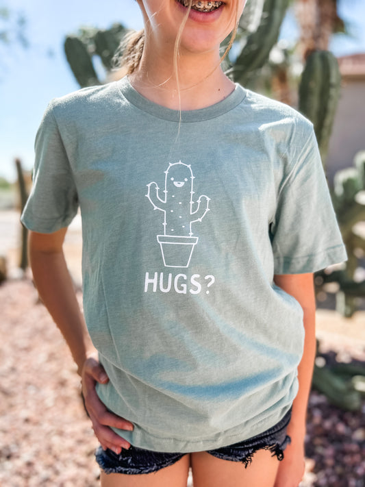 Hugs? Cactus Adult Crew Neck