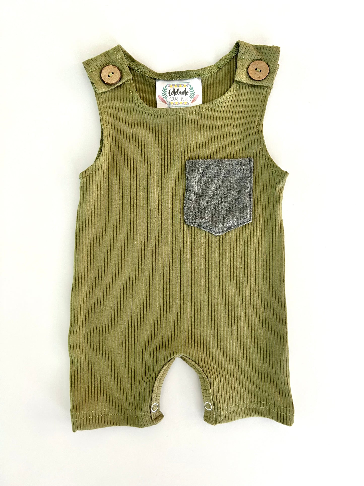 Dark Olive Pocket Romper