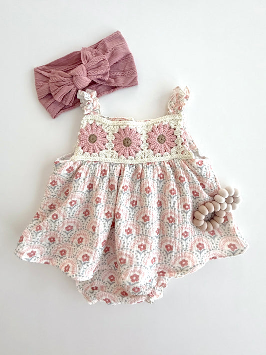 Crochet Meadow Dress Romper
