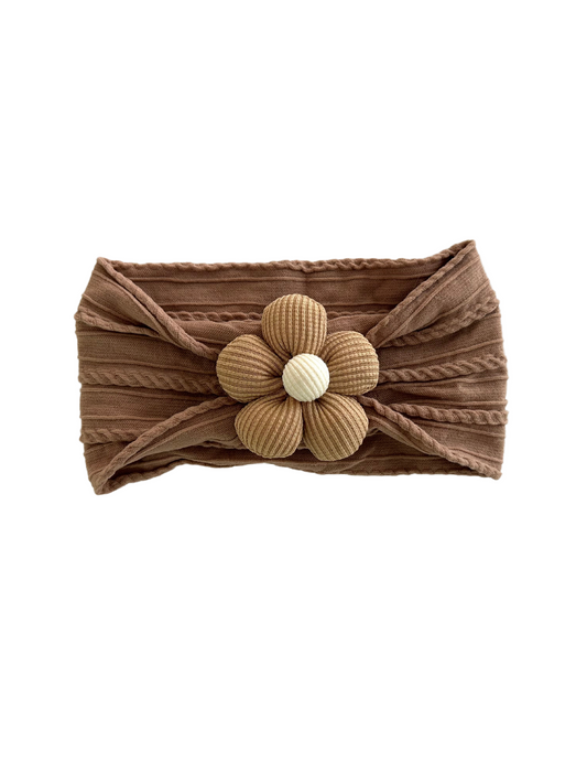 Almond Daisy Bow Headband