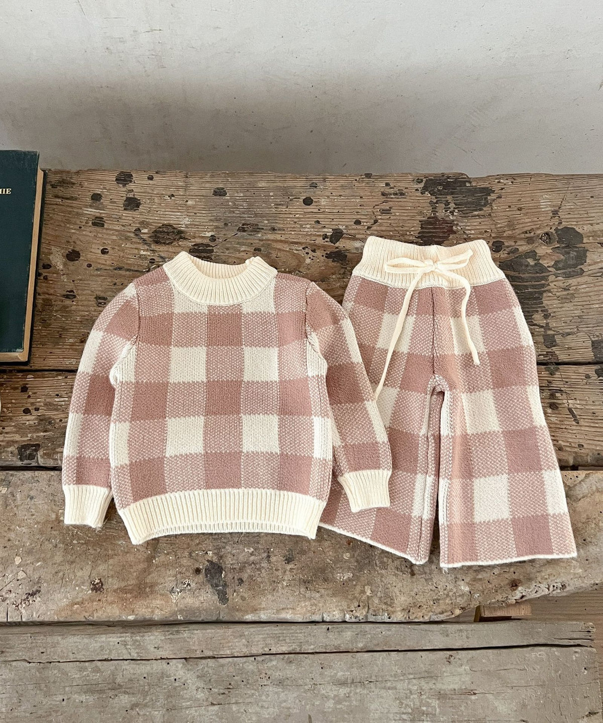 Blush Gingham Knit Set