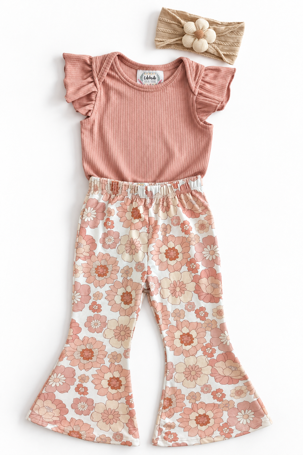 Pink Flutter Sleeve Bodysuit