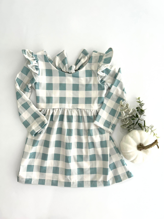 Bow-tiful Gingham Twirl Dress