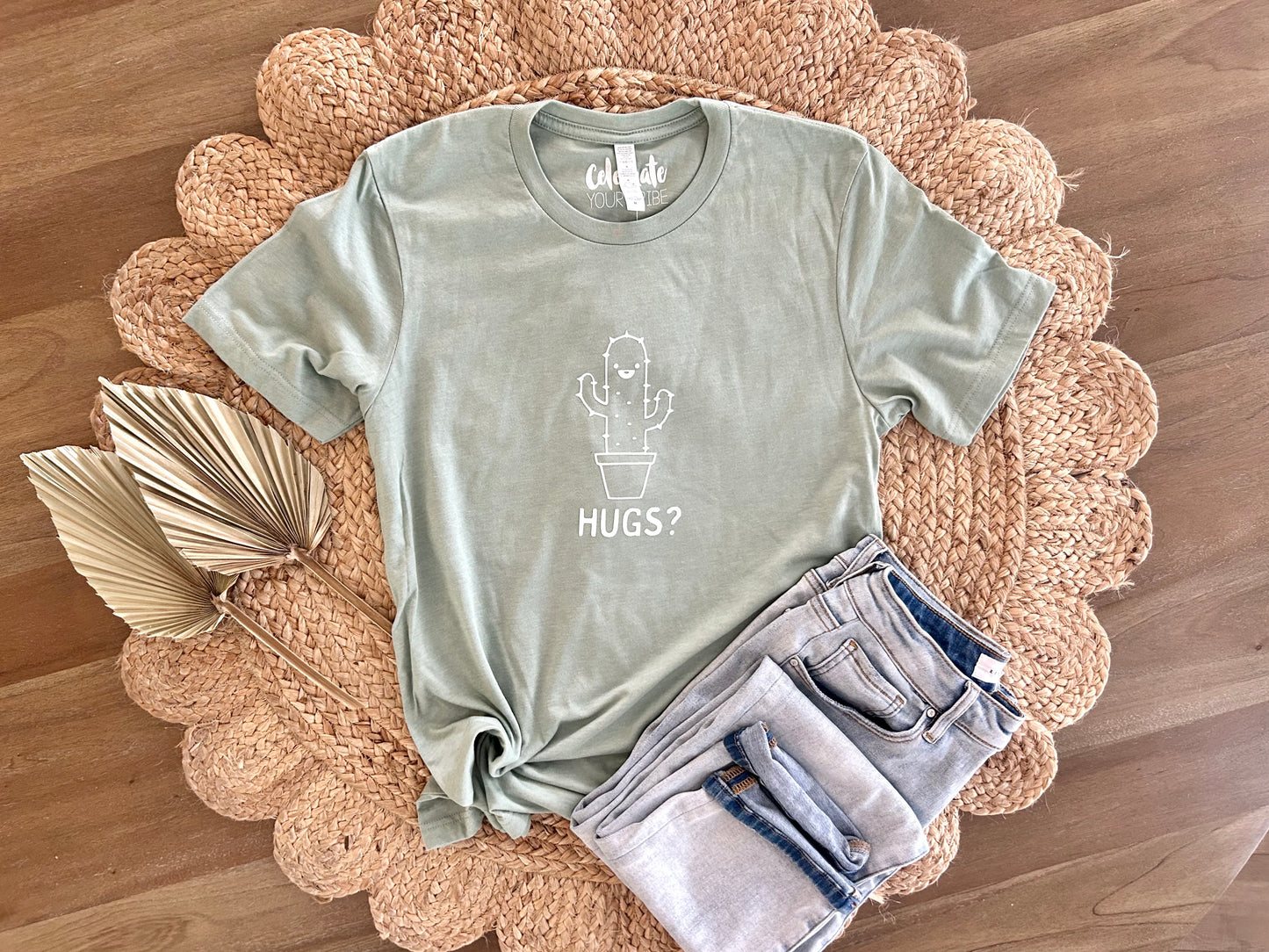 Hugs? Cactus Adult Crew Neck